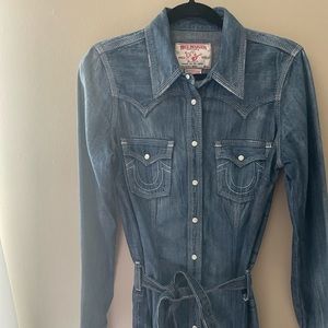 True Religion Rocky Denim Shirt Dress M